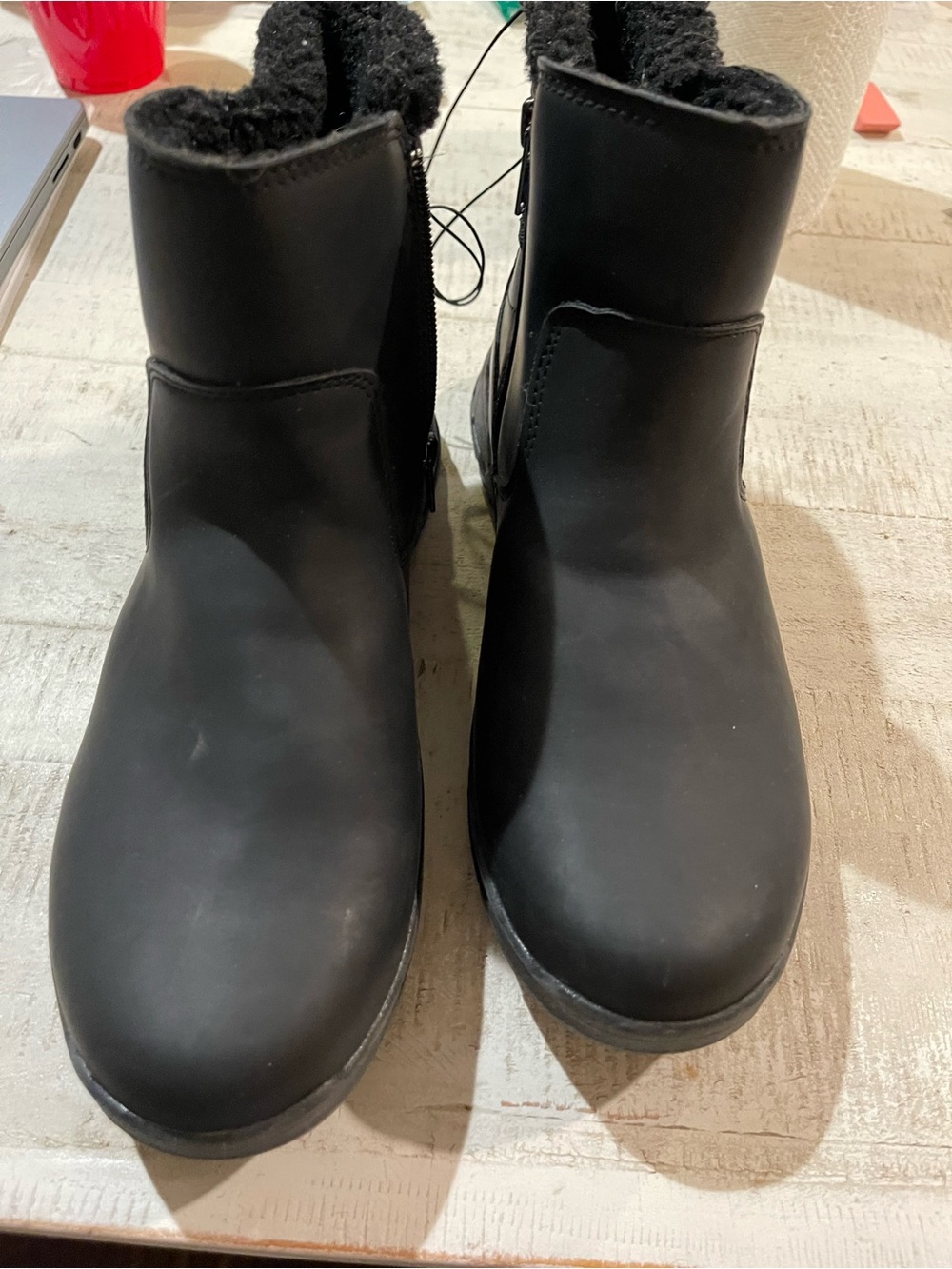 Eddie Bauer Black Fleece-Lined Winter Ankle Boots